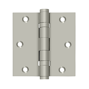 Deltana Architectural Hardware Solid Brass Hinges & Finials 3 1-2"x 3 1-2" Square Hinge, Ball Bearings pair - cabinetknobsonline