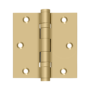 Deltana Architectural Hardware Solid Brass Hinges & Finials 3 1-2"x 3 1-2" Square Hinge, Ball Bearings pair - cabinetknobsonline