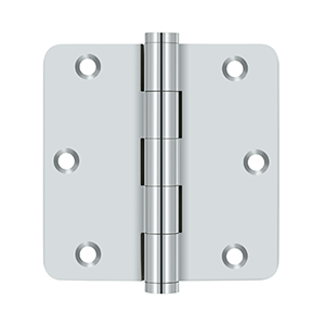 Deltana Architectural Hardware Solid Brass Hinges & Finials 3 1-2"x 3 1-2"x 1-4" Radius Hinges pair - cabinetknobsonline