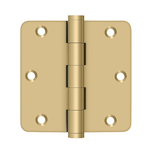 Deltana Architectural Hardware Solid Brass Hinges & Finials 3 1-2"x 3 1-2"x 1-4" Radius Hinges pair - cabinetknobsonline