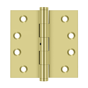 Deltana Architectural Hardware Solid Brass Hinges & Finials 4" x 4" Square Hinges pair - cabinetknobsonline