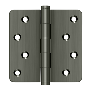 Deltana Architectural Hardware Solid Brass Hinges & Finials 4"x 4"x 1-4" Radius Hinges - Zig-Zag pair - cabinetknobsonline