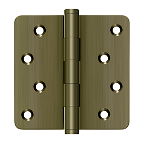 Deltana Architectural Hardware Solid Brass Hinges & Finials 4"x 4"x 1-4" Radius Hinges - Zig-Zag pair - cabinetknobsonline
