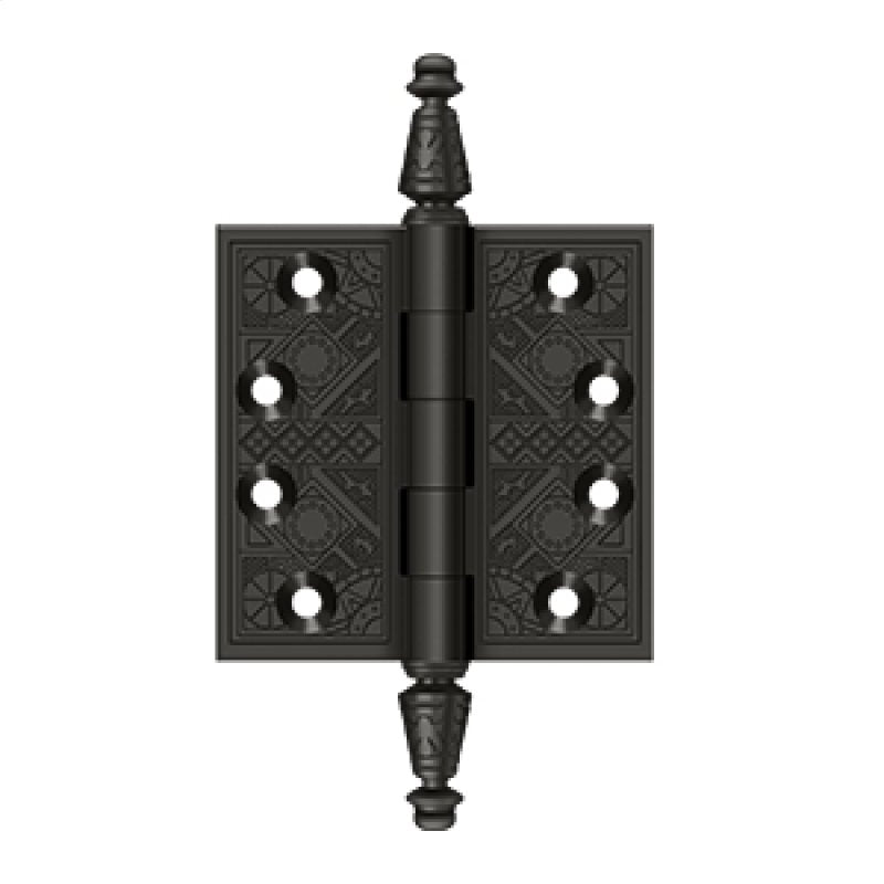 Deltana Architectural Hardware Specialty Solid Brass Hinges & Finials 3 1-2"x 3 1-2" Square Hinges pair - cabinetknobsonline