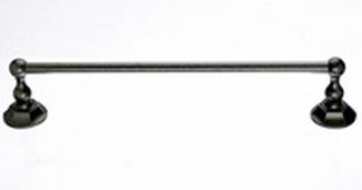 Top Knobs Bathroom Hardware Edwardian 18" Single Towel Rod Antique Pewter Hex Back Plate - cabinetknobsonline