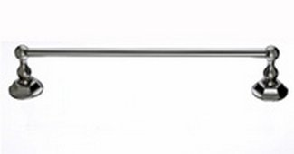 Top Knobs Bathroom Hardware Edwardian 18" Single Towel Rod Brushed Satin Nickel Hex Back Plate - cabinetknobsonline