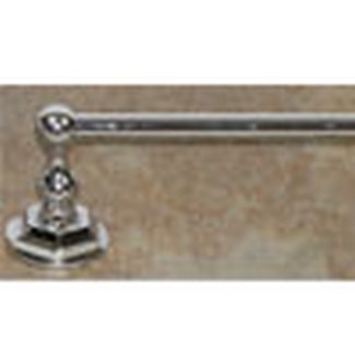 Top Knobs Bathroom Hardware Edwardian 24" Single Towel Rod-Polished Chrome -Hex Back Plate - cabinetknobsonline