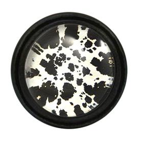 Charleston Knob Company BLACK AND WHITE URBAN COW HIDE PATTERN BLACK IRON CABINET KNOB - cabinetknobsonline