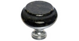 Top Knobs Cabinet Hardware Chateau Collection Green Ubatuba Granite 1 3-8" with Chrome base - cabinetknobsonline