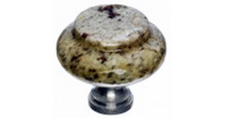 Top Knobs Cabinet Hardware Chateau Collection Kashmire White Granite 1 3-8" with Chrome base - cabinetknobsonline