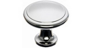 Top Knobs Cabinet Hardware Asbury Collection Ringed Knob 1 1-8" - Polished Nickel - cabinetknobsonline
