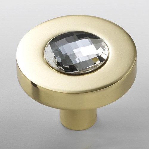Deco & Deco Decorative Cabinet Knobs Solid Brass Cabinet Knob with Swarovski Crystal Gold - cabinetknobsonline
