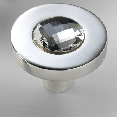 Deco & Deco Decorative Cabinet Knobs Solid Brass Cabinet Knob with Swarovski Crystal Silver - cabinetknobsonline
