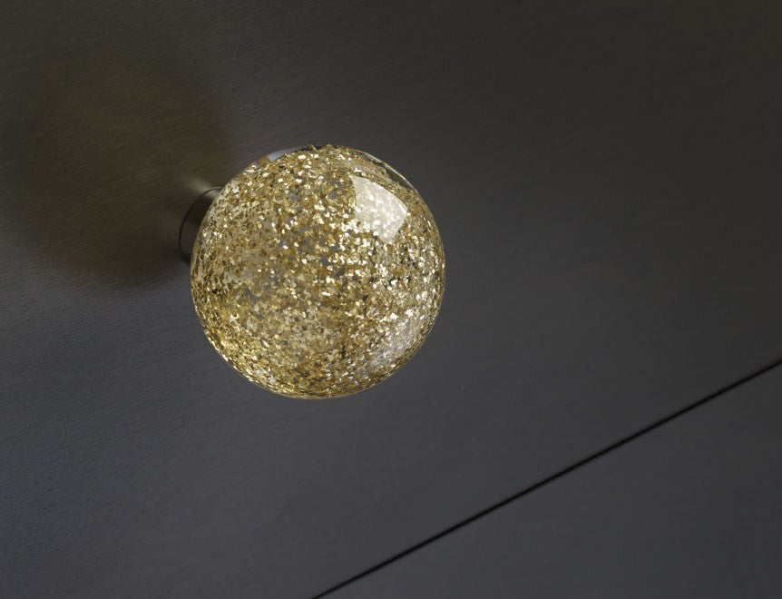 Deco & Deco Decorative Cabinet Knobs Italian Hand-made Murano Glass Cabinet Knobs Gold - cabinetknobsonline