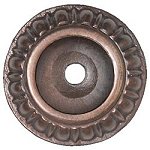Notting Hill Cabinet Hardware Kensington Back Plate Dark Brass 1-1-8" diameter - cabinetknobsonline