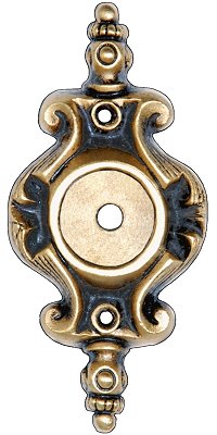 Notting Hill Cabinet Hardware Pembridge Back Plate 24K Satin Gold   1-5-16" x 2-3-4" - cabinetknobsonline