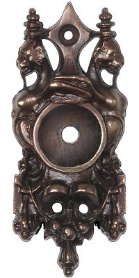 Notting Hill Cabinet Hardware Griffin Back Plate Dark Brass 1-1-4" w x 2-3-4" h - cabinetknobsonline
