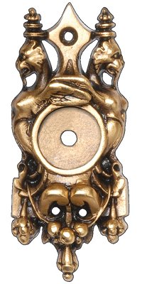 Notting Hill Cabinet Hardware Griffin Back Plate 24K Satin Gold 1-1-4" w x 2-3-4" h - cabinetknobsonline