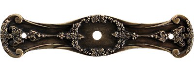 Notting Hill Cabinet Hardware Fruit of the Vine Back Plate Antique Brass 4" x 7-8" - cabinetknobsonline
