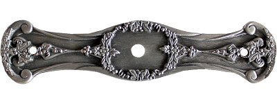Notting Hill Cabinet Hardware Fruit of the Vine Back Plate Antique Pewter 4" x 7-8" - cabinetknobsonline