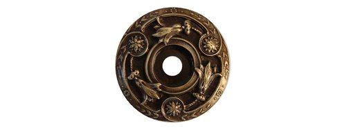 Notting Hill Cabinet Hardware Jeweled Lily Back Plate Antique Brass 1-5-16" diameter - cabinetknobsonline