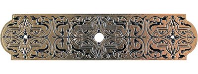 Notting Hill Cabinet Hardware Renaissance Etch Back Plate Brite Brass  3-7-8" x 15-16" - cabinetknobsonline