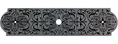 Notting Hill Cabinet Hardware Renaissance Etch Back Plate Brilliant Pewter 3-7-8" x 15-16" - cabinetknobsonline