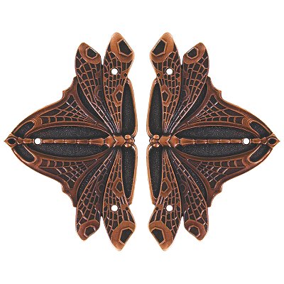 Notting Hill Cabinet Hardware Dragonfly (sold in pairs) Antique Copper 1-1-2" w x 2-1-2" h - cabinetknobsonline