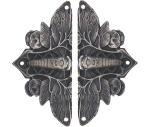 Notting Hill Cabinet Hardware Cicada on Leaves (sold in pairs) Antique Pewter  1-1-4" w x 2-5-8" h - cabinetknobsonline