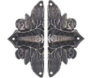 Notting Hill Cabinet Hardware Cicada on Leaves (sold in pairs) Antique Pewter 1-1-4" w x 2-5-8" h - cabinetknobsonline