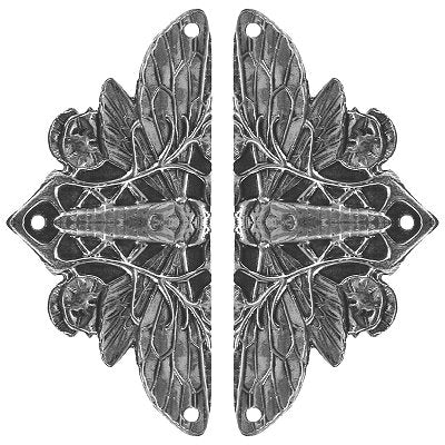 Notting Hill Cabinet Hardware Cicada on Leaves (sold in pairs) Brite Nickel  1-1-4" w x 2-5-8" h - cabinetknobsonline