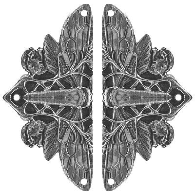 Notting Hill Cabinet Hardware Cicada on Leaves (sold in pairs) Brite Nickel 1-1-4" w x 2-5-8" h - cabinetknobsonline