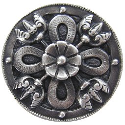 Notting Hill Cabinet Knob Celtic Shield Antique Pewter  1-1-8" diameter - cabinetknobsonline
