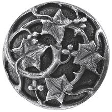 Notting Hill Cabinet Knob Ivy with Berries Antique Pewter  1-1-8" diameter - cabinetknobsonline