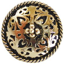 Notting Hill Cabinet Hardware Moroccan Jewel Brite Brass 1-1-16" diameter - cabinetknobsonline