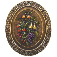 Notting Hill Cabinet Knob Fruit Bouquet Brass Hand Tinted 1-3-16" w x 1-3-8" h - cabinetknobsonline