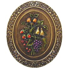 Notting Hill Cabinet Knob Fruit Bouquet Brass Hand Tinted  1-3-16" w x 1-3-8" h - cabinetknobsonline