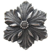 Notting Hill Cabinet Hardware Opulent Flower Antique Pewter 1-5-8" diameter - cabinetknobsonline