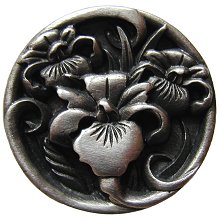 Notting Hill Cabinet Hardware River Iris Antique Pewter 1-3-8" diameter - cabinetknobsonline