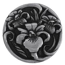 Notting Hill Cabinet Hardware River Iris Brilliant Pewter 1-3-8" diameter - cabinetknobsonline