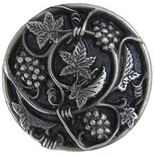 Notting Hill Cabinet Knob Grapevines Antique Pewter 1-5-16" diameter - cabinetknobsonline