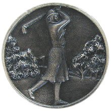 Notting Hill Cabinet Hardware Lady of the Links Antique Pewter 1-1-8" diameter - cabinetknobsonline