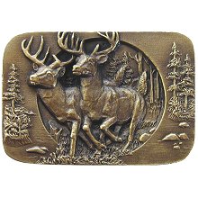 Notting Hill Cabinet Knobs Bucks on the Run Antique Brass 1-1-2" w x 1" h - cabinetknobsonline