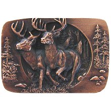 Notting Hill Cabinet Knob Bucks on the Run Antique Copper 1-1-2" w x 1" h - cabinetknobsonline