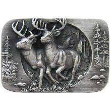Notting Hill Cabinet Knob Bucks on the Run Antique Pewter 1-1-2" w x 1" h - cabinetknobsonline