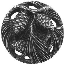 Notting Hill Cabinet Knob Cones & Boughs Antique Pewter  1-3-8" diameter - cabinetknobsonline