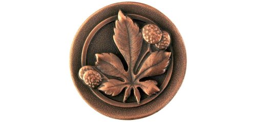 Notting Hill Cabinet Knob Horse Chestnut Antique Copper  1-1-2" diameter - cabinetknobsonline