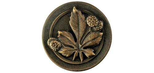 Notting Hill Cabinet Knob Horse Chestnut Dark Brass 1-1-2" diameter - cabinetknobsonline