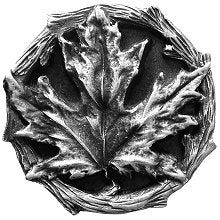 Notting Hill Cabinet Hardware Maple Leaf Antique Pewter 1-1-4" diameter - cabinetknobsonline