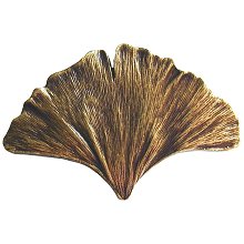 Notting Hill Cabinet Knob Ginkgo Leaf Antique Brass 2-1-8" w x 1-3-8" h - cabinetknobsonline